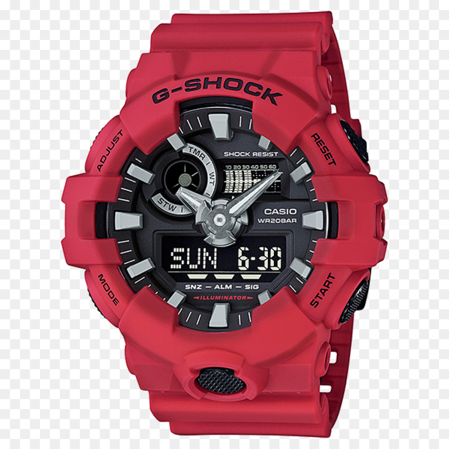 Красные часы G Shock，Часы PNG