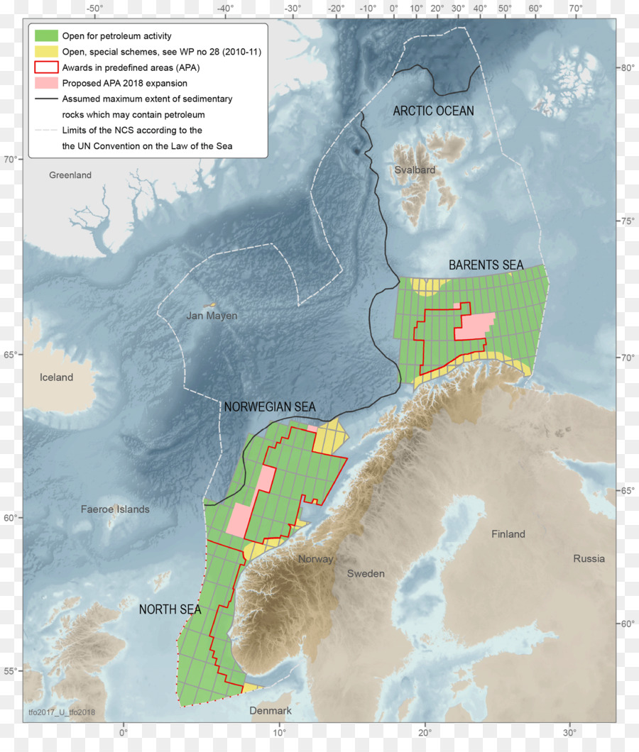 Барантское море，Норвежский континентальный шельф PNG