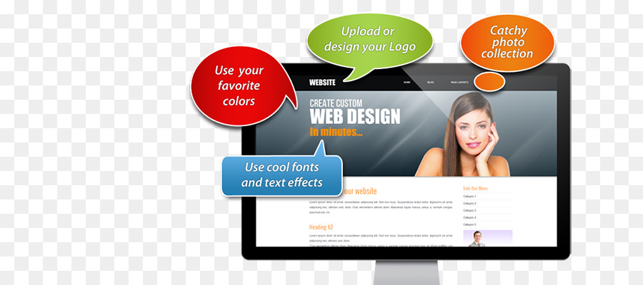 отзывчивый веб дизайн，веб странице PNG