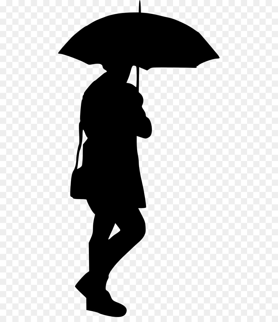 Силуэт человека с зонтом