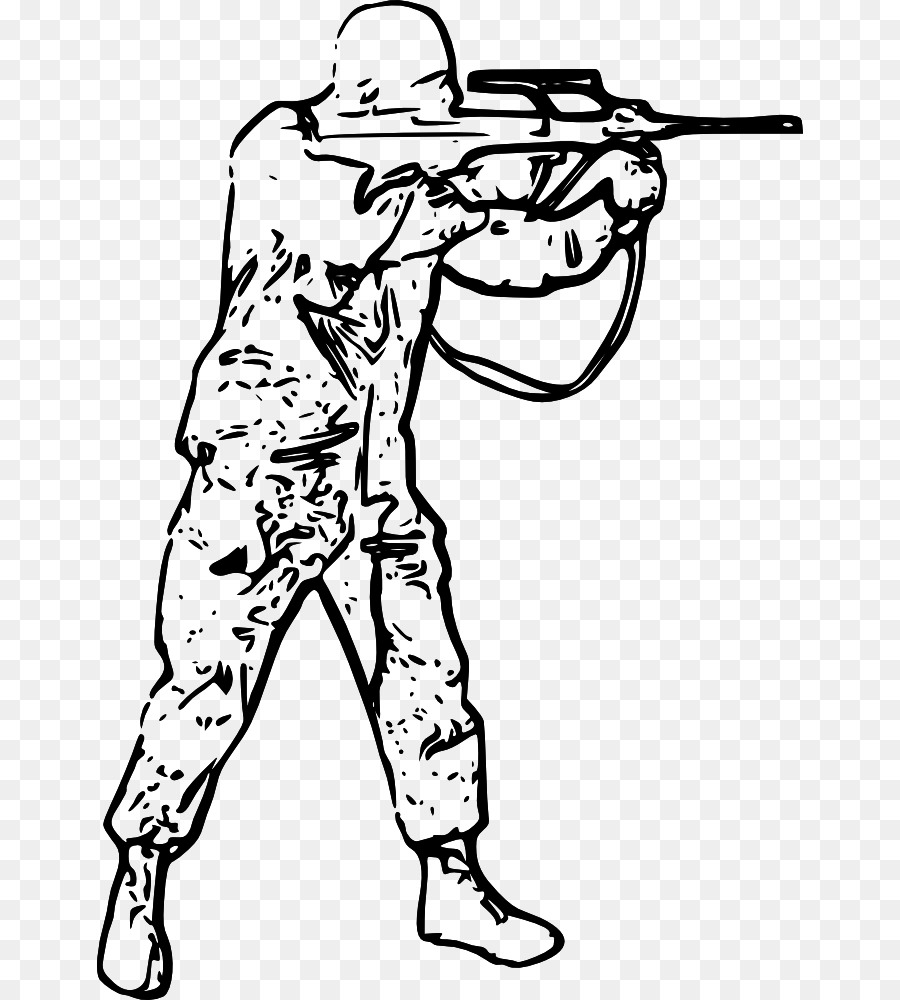 Человек с винтовкой на рисование