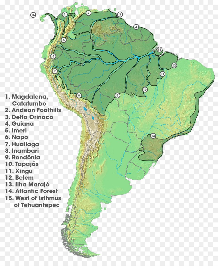 Ориноко на карте Южной Америки