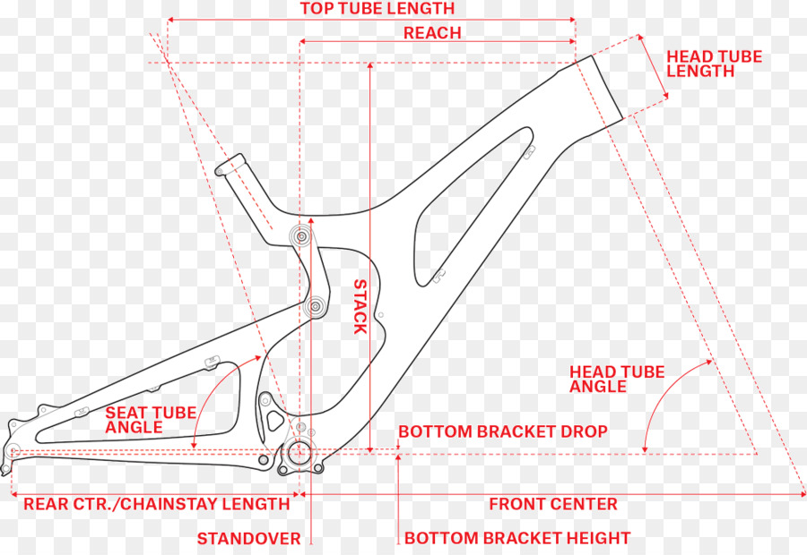 Велосипедная рама，Геометрия велосипеда PNG