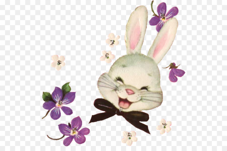 пасхальный кролик，цветочный дизайн PNG