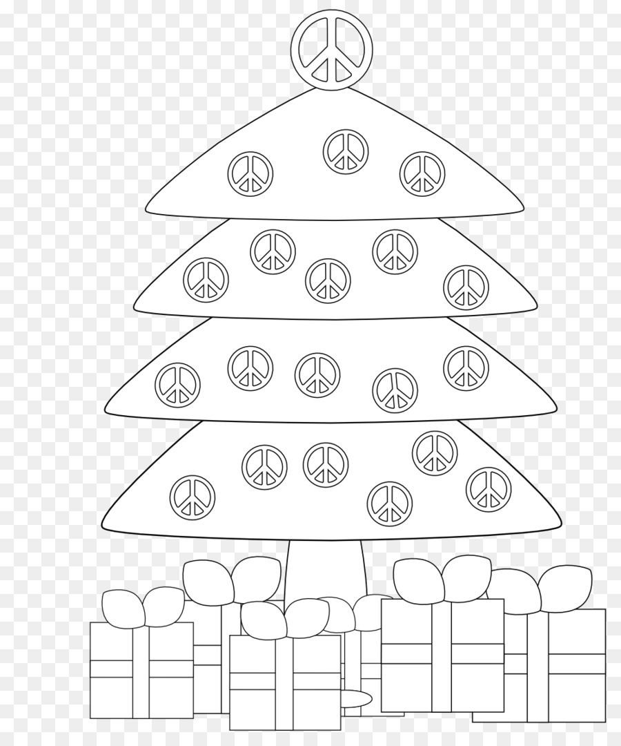 Рождественская елка，линии искусства PNG