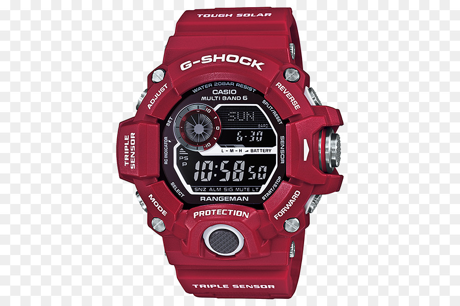 Красные часы G Shock，Часы PNG