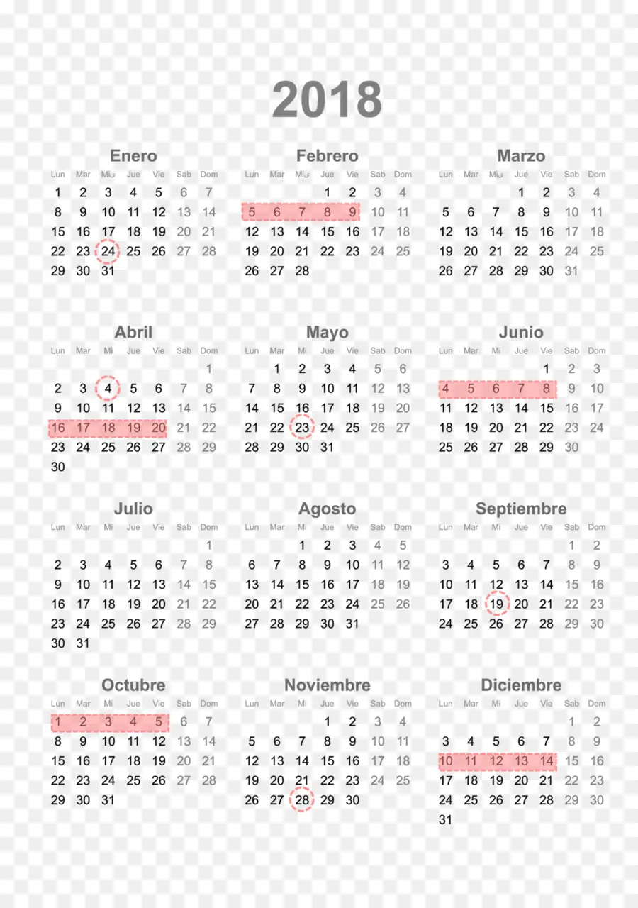 2018 большой дневник，календарь PNG