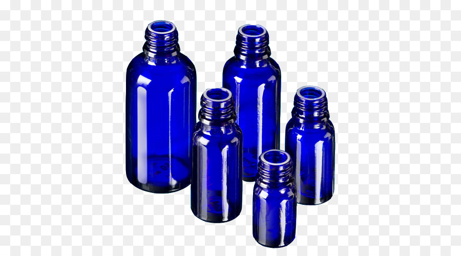 стеклянная бутылка，кобальт синий PNG