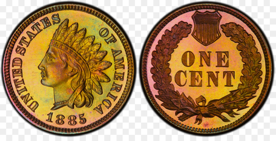 монета，индийские голова цент PNG