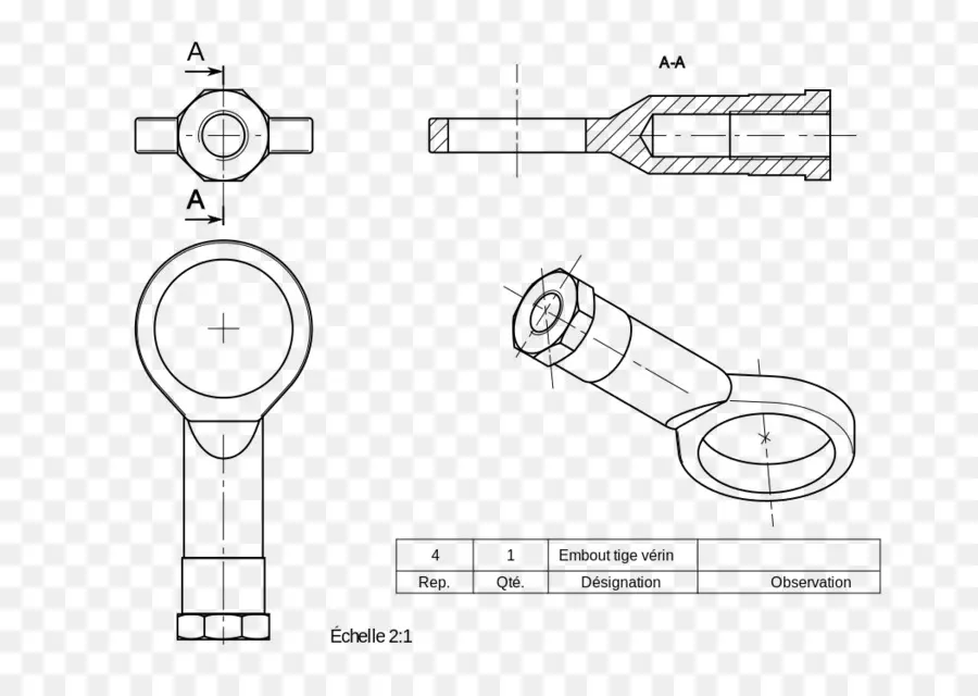 гидравлический цилиндр，технический чертеж PNG