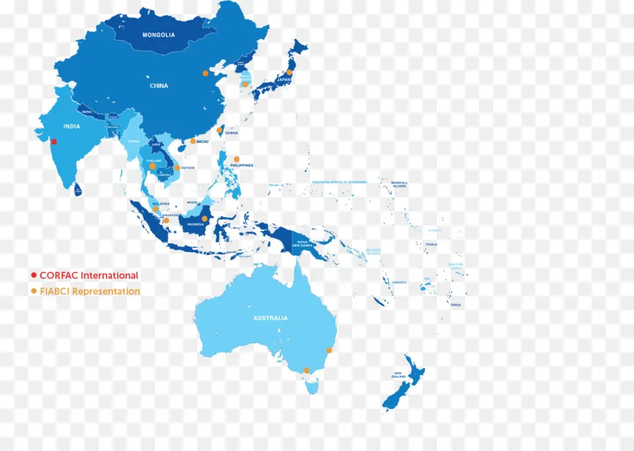 Карта Азиатско Тихоокеанского региона，страны PNG