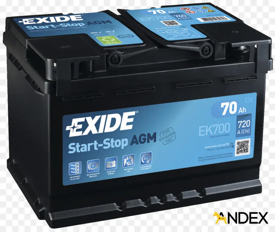 Черный автомобильный аккумулятор，Exide PNG