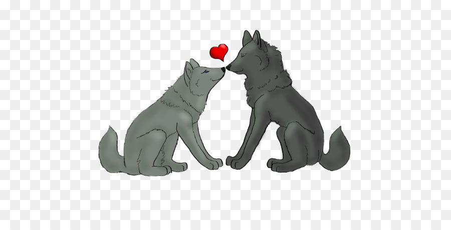 кошка，серый волк PNG