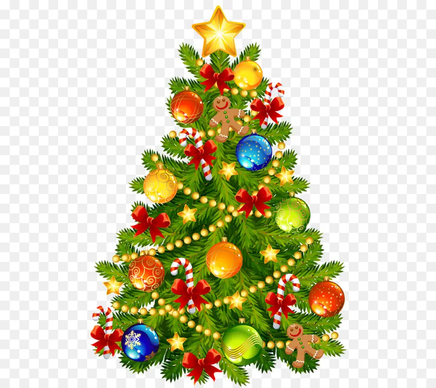 картинки Рождество，украшенная елка PNG
