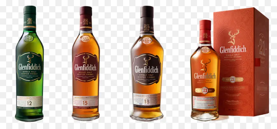 Бутылки виски Glenfiddich，виски PNG