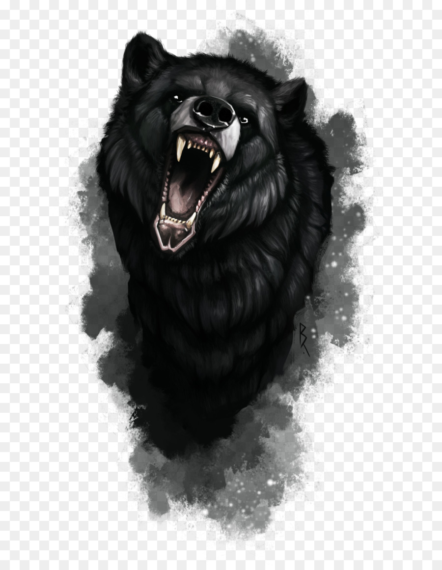 Черный медведь арт