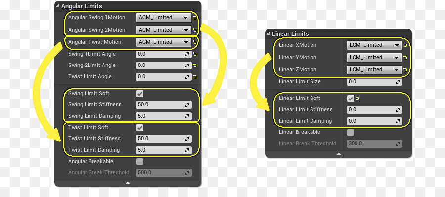 Soft limiting. Linear damping ue4. Linear damping.