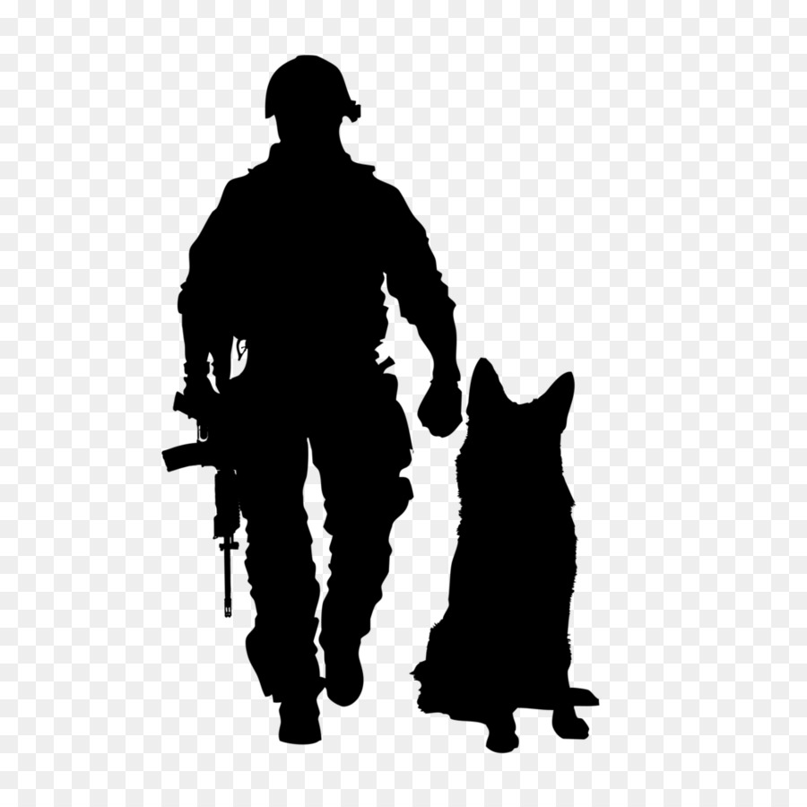 Военный с собакой силуэт