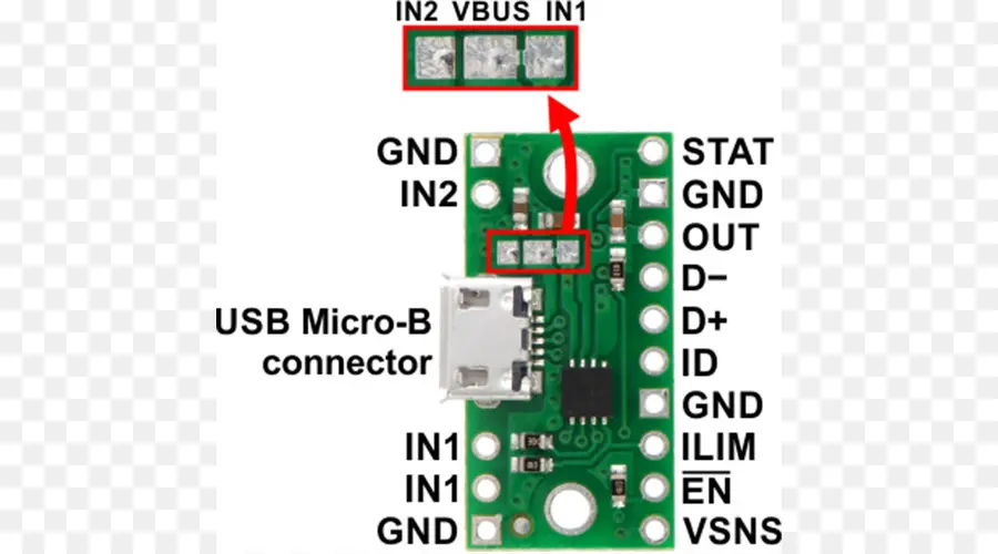 Плата разъема Usb Micro B，схема PNG