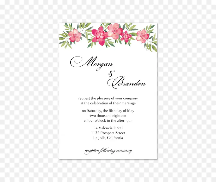 свадебные приглашения，цветочный дизайн PNG