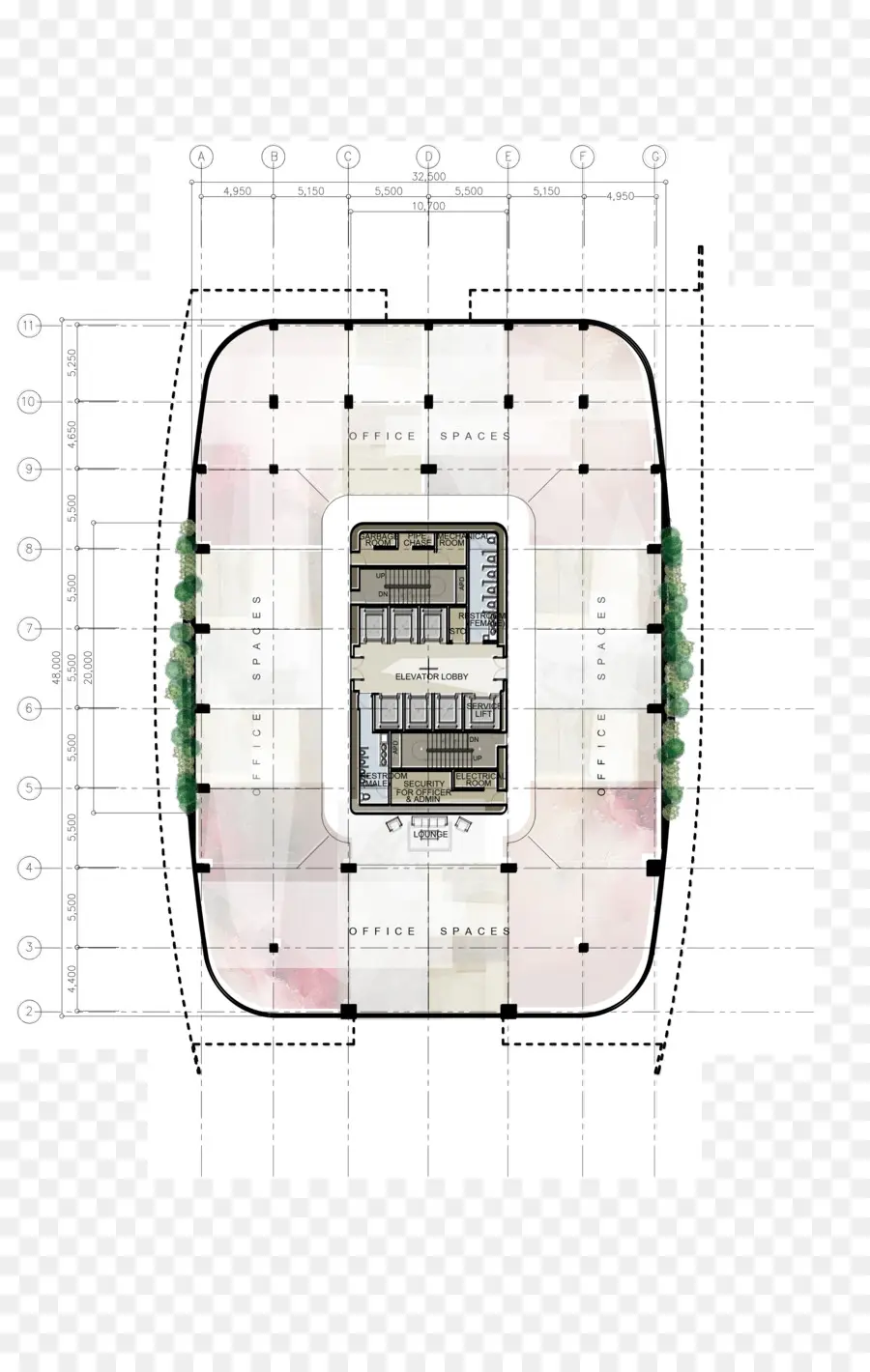 План этажа，здания Highrise PNG