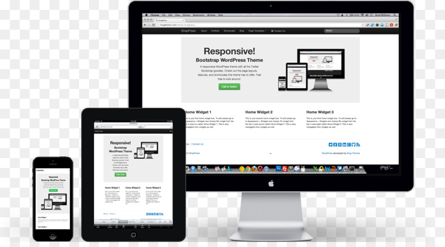 Отзывчивый веб дизайн，Веб странице PNG