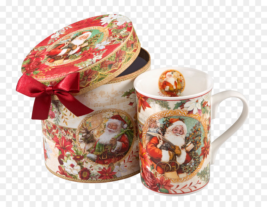 Чашка кофе，Санта Клаус PNG