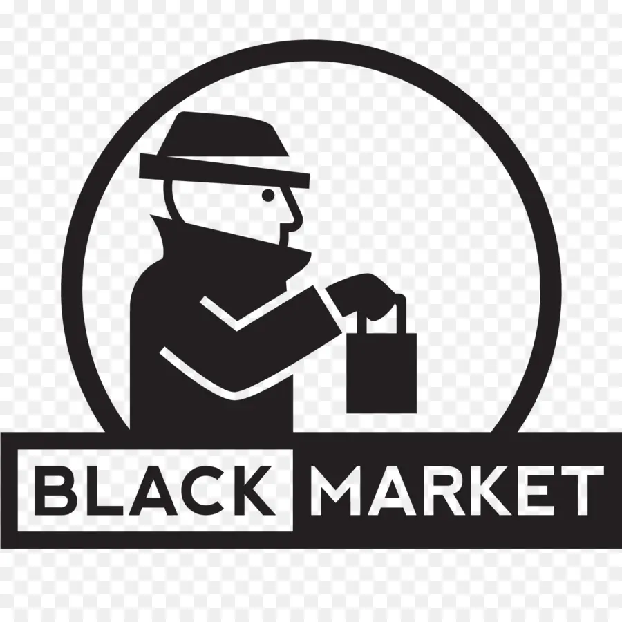 черный рынок，черное и белое PNG