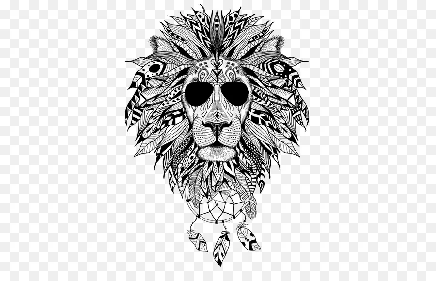 лев，татуировка PNG