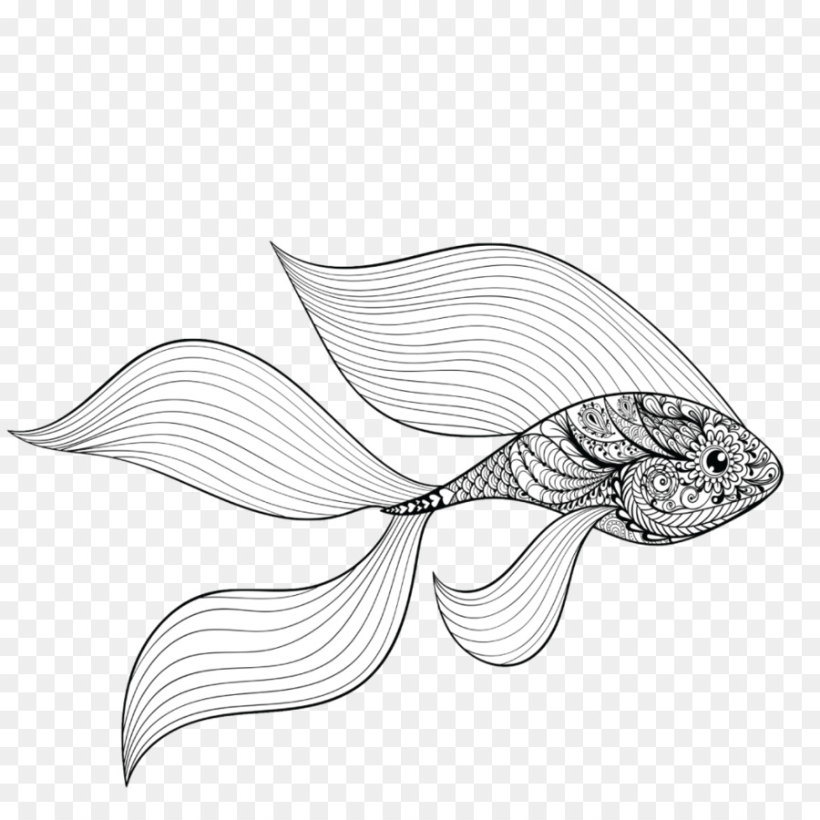 Рыбы стилизация линией