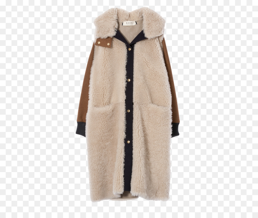 Пальто из искусственного меха с капюшоном