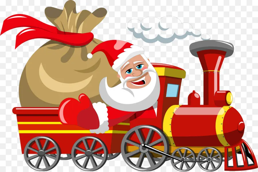 Поезд，Санта Клаус PNG