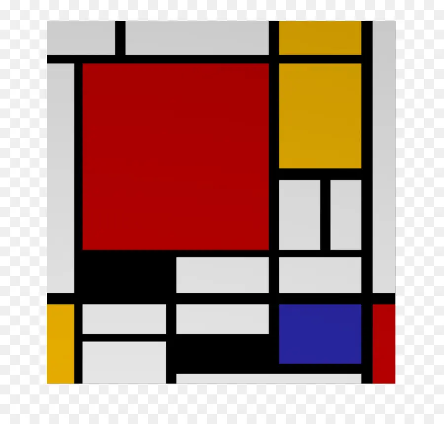 композиция Ii в красный синий и желтый，композиция с красным желтым синим и черным PNG