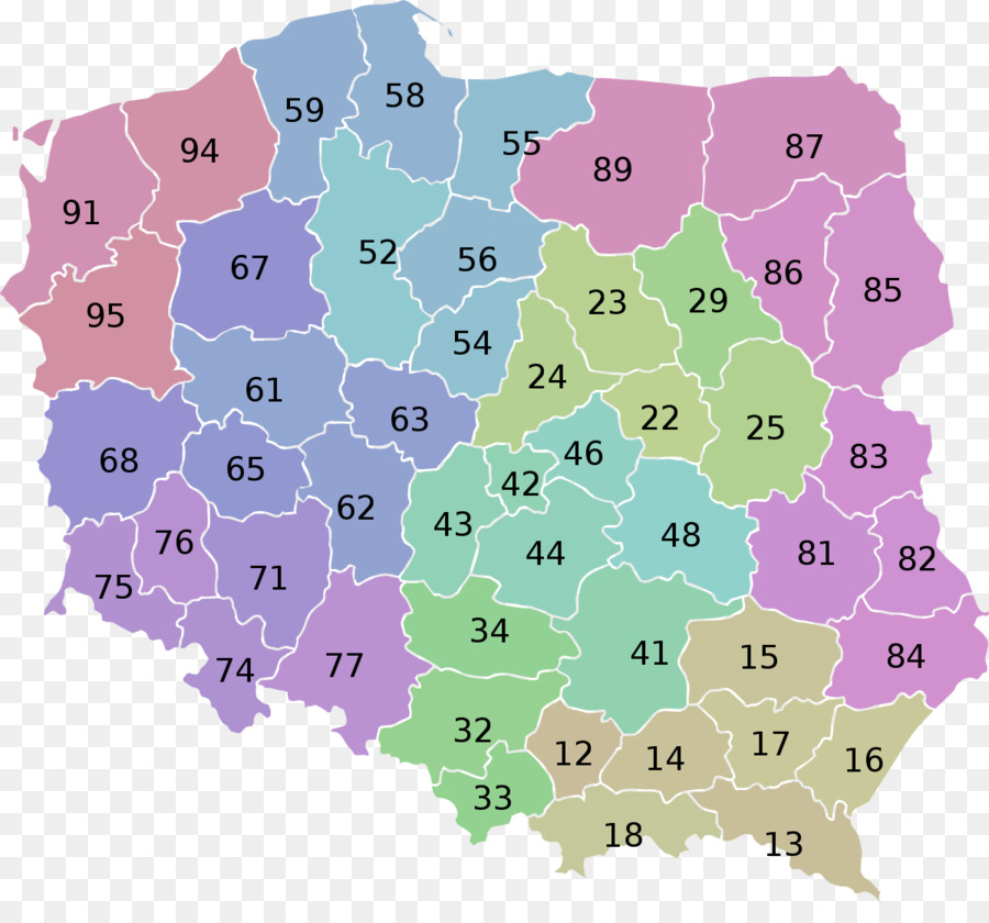 Карта польши по регионам