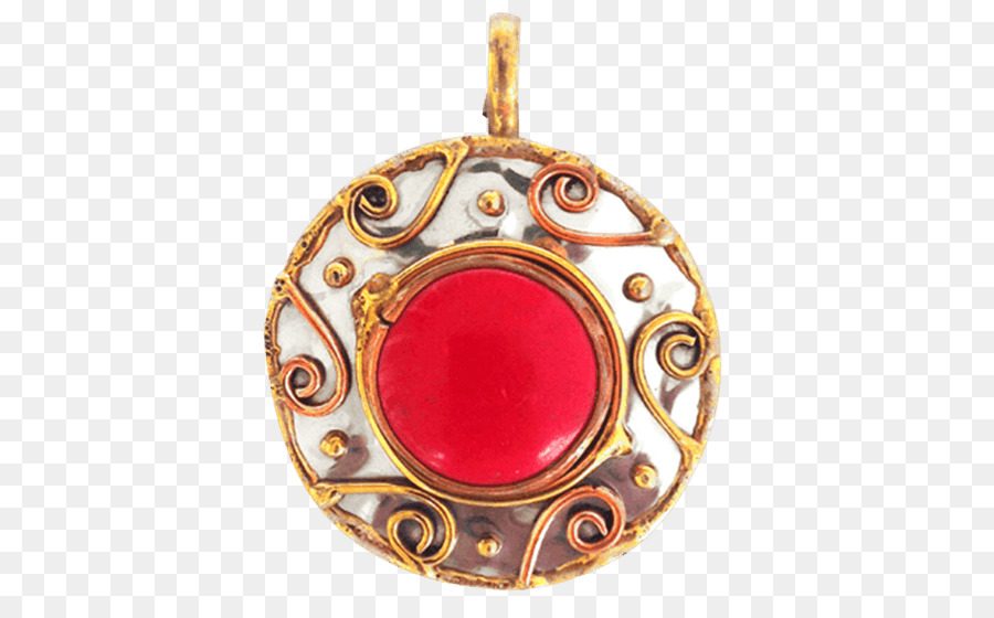 медальон，Анджи ожерелье кулон круг с красным камнем PNG