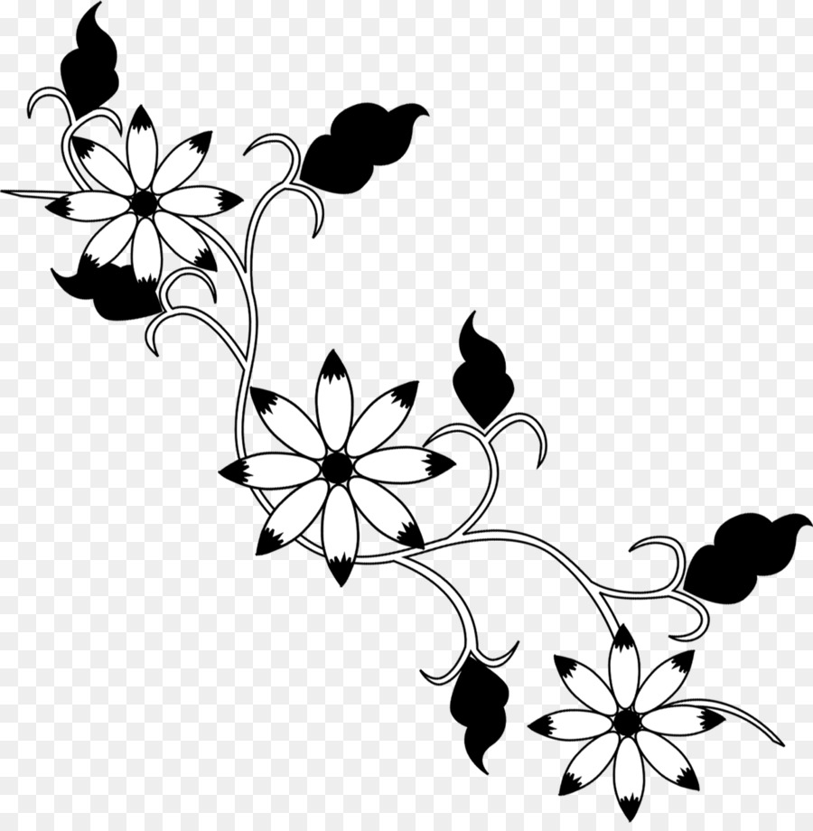 черный，цветок PNG