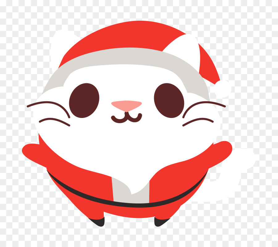 кошка，Санта Клаус PNG