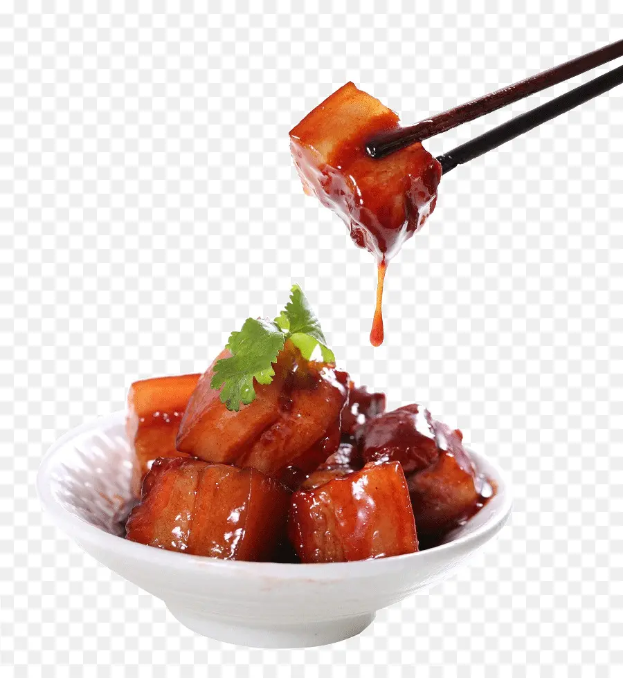 Красная тушеная свиная грудинка，Китайская кухня PNG