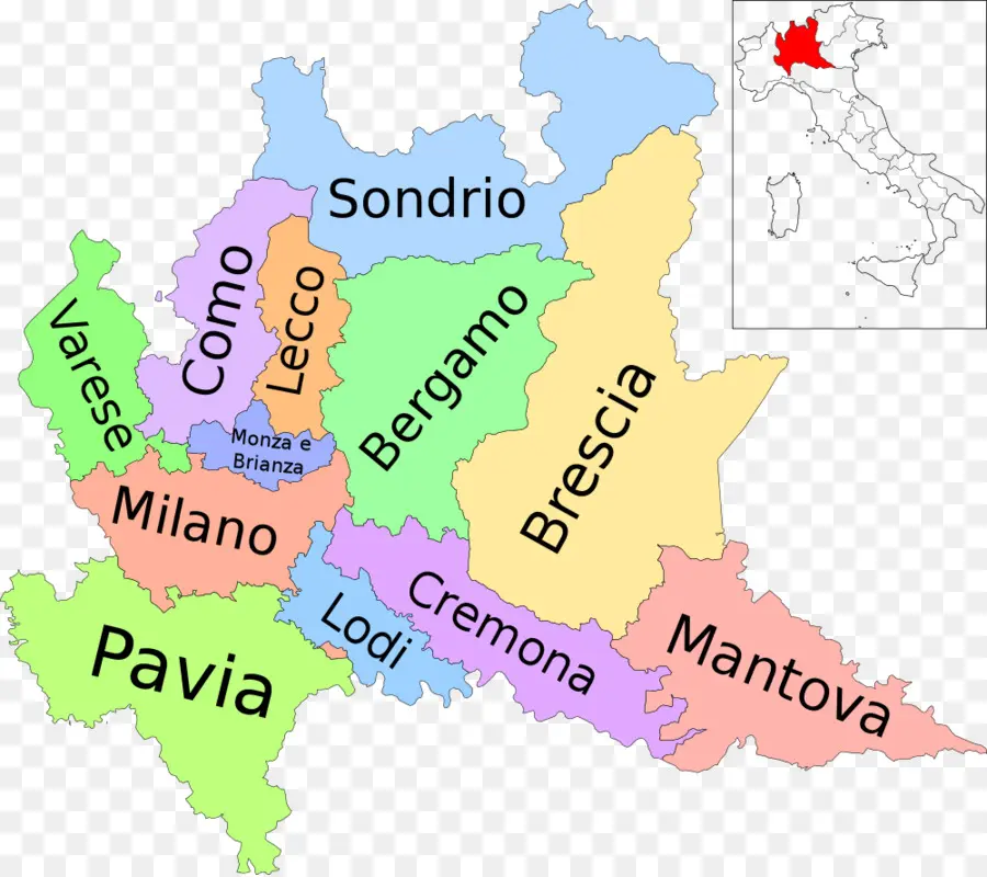 карте，Регионы Италии PNG