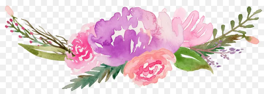 Watercolor Flowers，Акварельные Цветы PNG