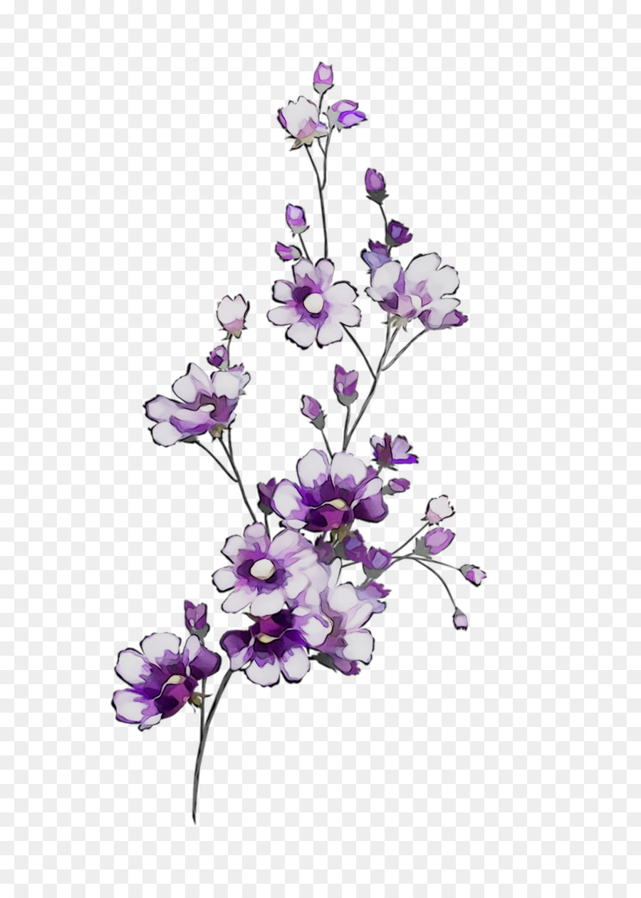 Фиолетовые цветочки на белом фоне