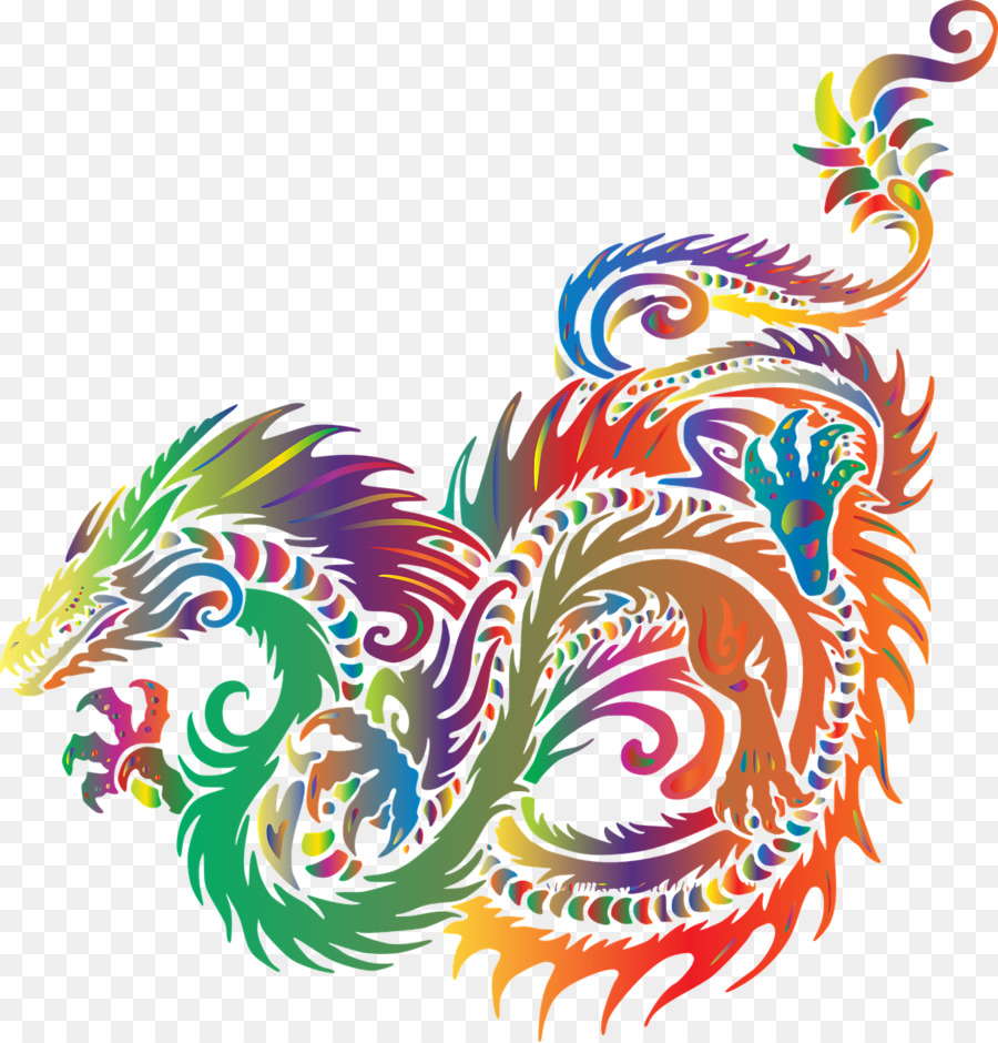 Радужный китайский дракон