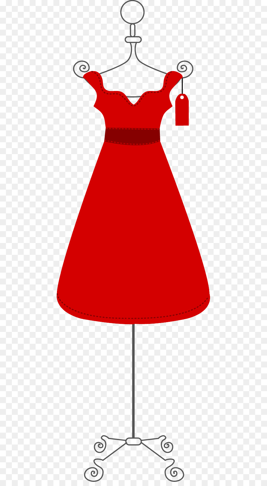 Красное платье на вешалке