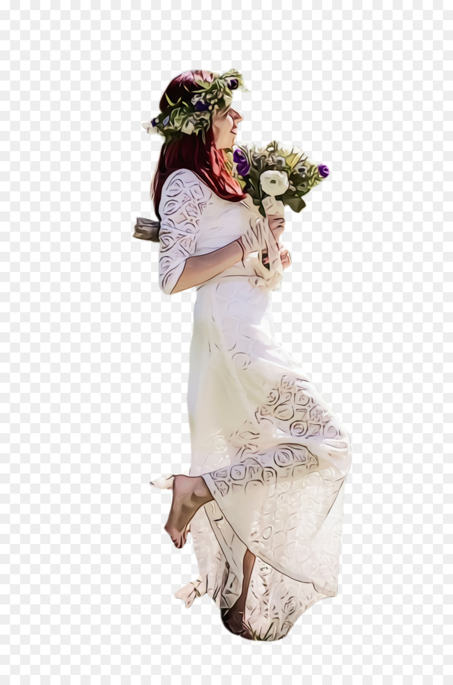 платье，белый PNG