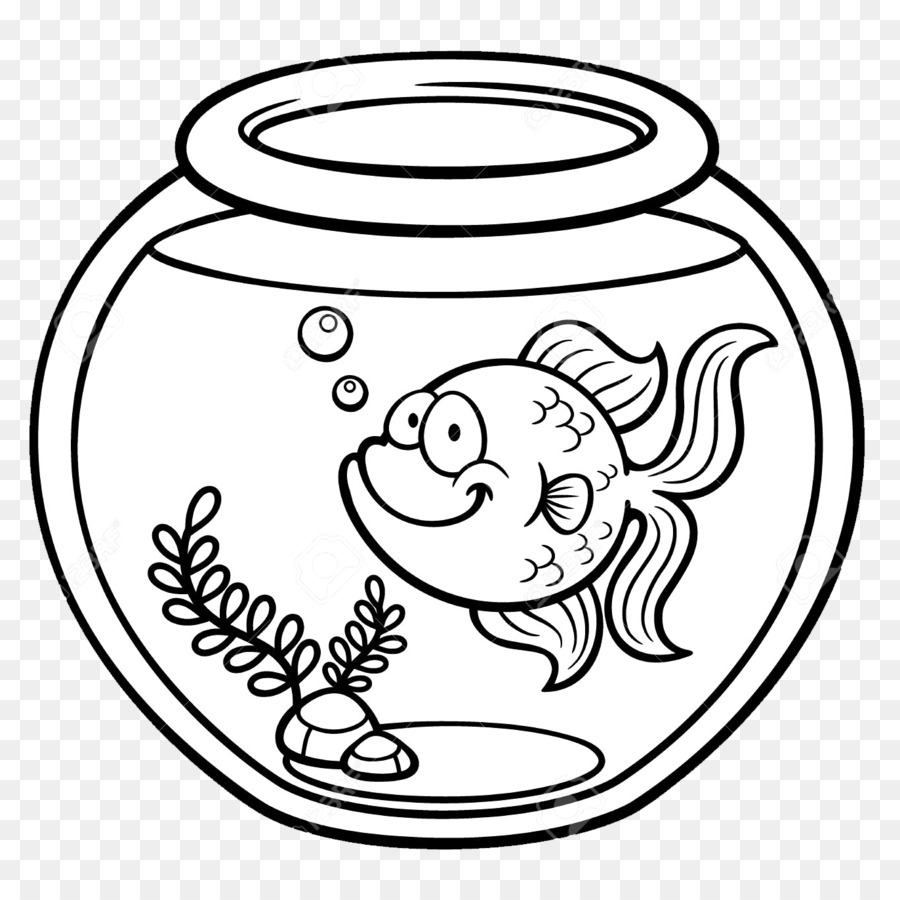 Раскраска аквариум с рыбками для детей
