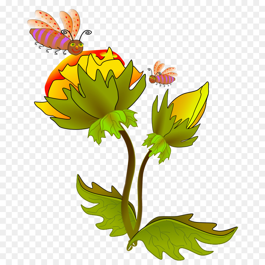 Пчела на цветке клипарт