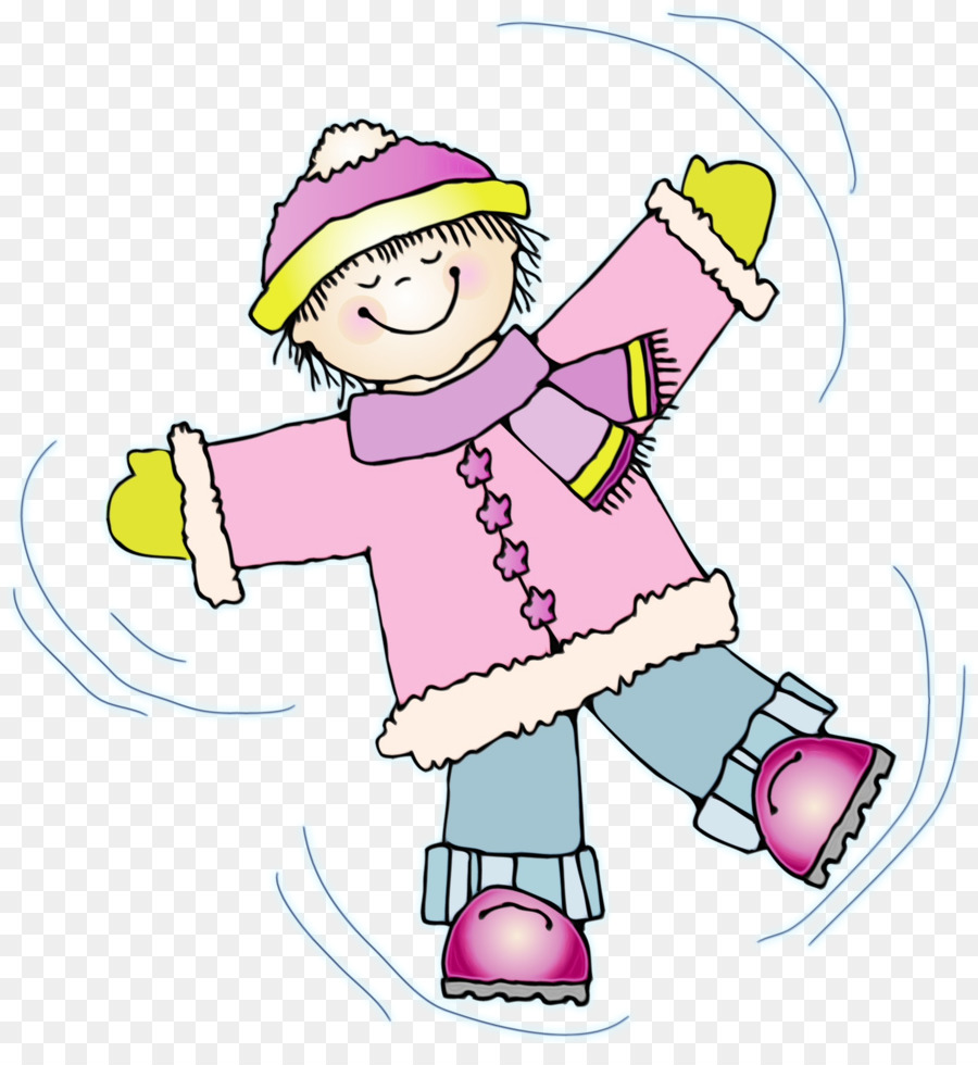 Отрисовки дети в зимней одежде