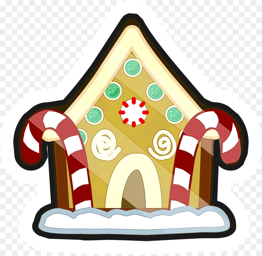 Пряничный домик，Рождественские украшения PNG