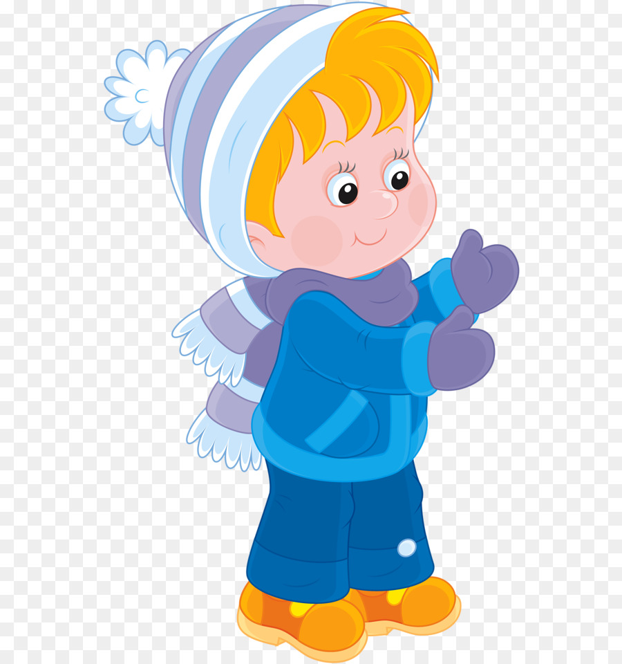Дети в зимней одежде мультяшные