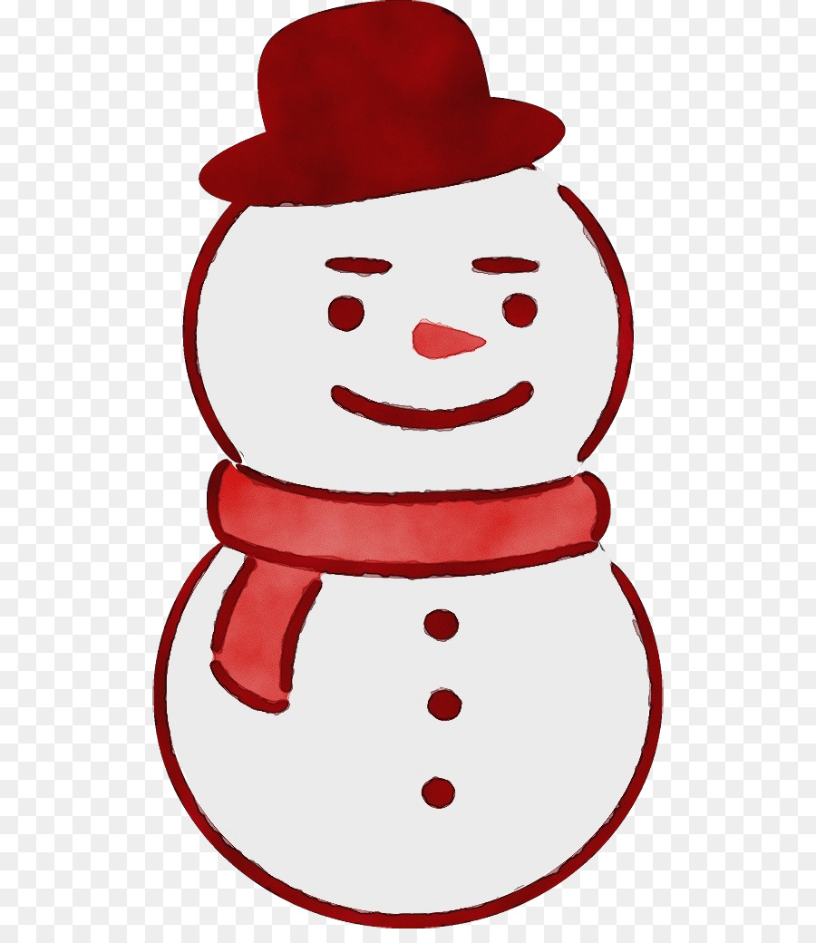 Снеговик，красный PNG